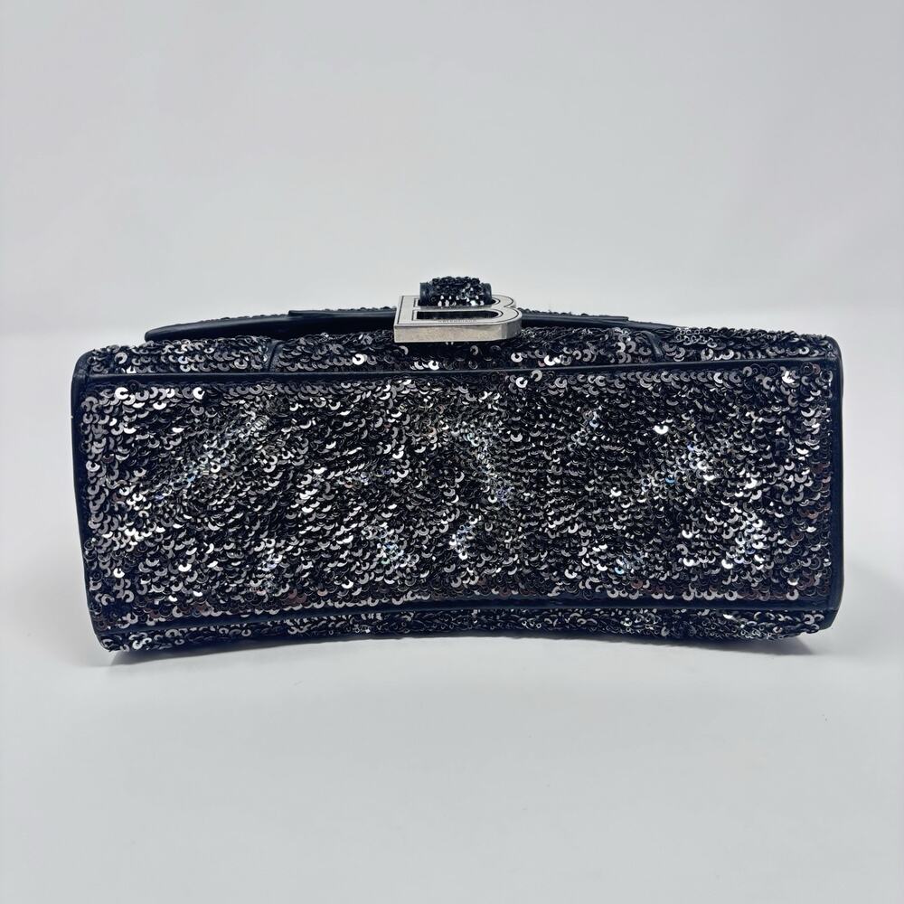 Balenciaga Leather Calfskin XS Hourglass Bag Black Sequin - Picture 8 of 14
